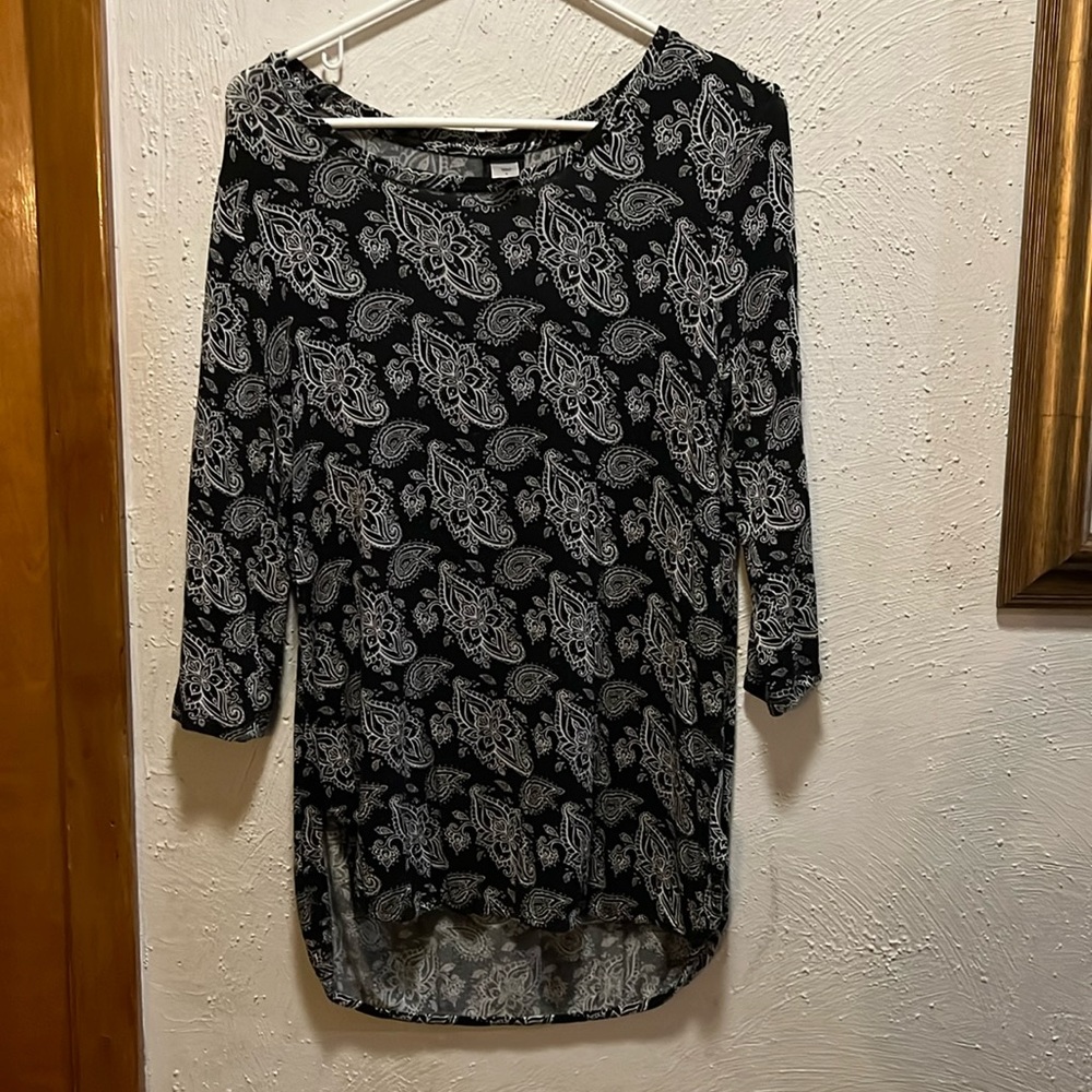Paisley 3 quarter sleeve blouse.